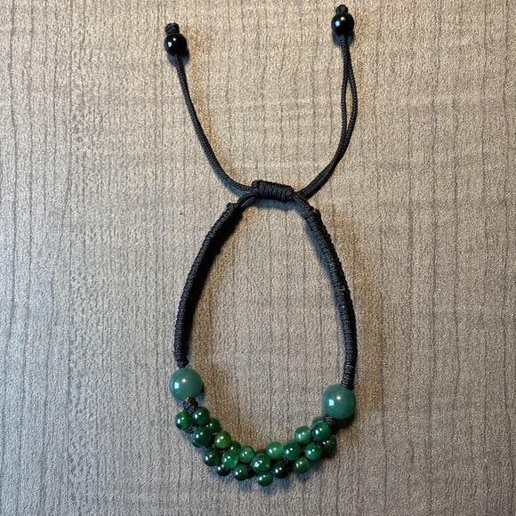 Jade Gemstone Handmade Adjustable Macrame Bracelet - Picture 4 of 15